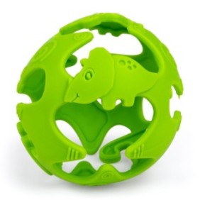 Giocattolo da dentizione con palla di dinosauro, GiliGums®, silicone, da 3 mesi +, verde