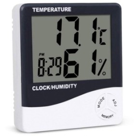 Termometro e igrometro con orologio e sveglia per fotocamera digitale, visualizzazione temperatura, umidità e ora
