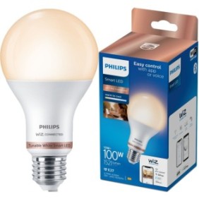 Lampadina LED intelligente Philips, Wi-Fi, Bluetooth, A67, E27, 13 W (100 W), 1521 lm, temperatura della luce regolabile (2700-6500 K), classe energetica E