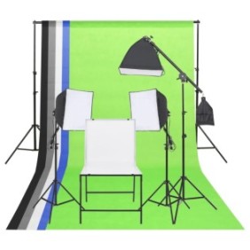Kit studio fotografico con illuminazione e tavolo fotografico vidaXL, 60 x 90 x 100 cm