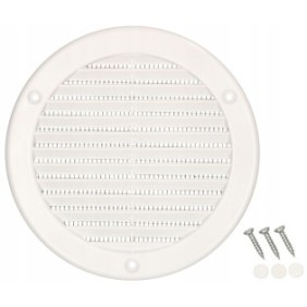 Griglia rotonda per ventilazione, Kotarbau, Plastica, 125 mm, Bianco