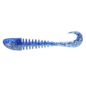 Set di 5 Twister KP Skeleton Grub 10 cm, Blue Ice, per la pesca di lucci, lucioperca, persico o pesce gatto