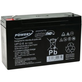 Batteria Powery UP12-6 piombo-gel 6V 12Ah compatibile APC RBC 3 / RBC3