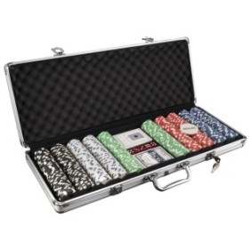 Set Poker Professionale con 500 Fiches, valigetta in alluminio, misura 26,5 x 7 x 22 cm