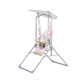 Altalena da giardino con ombrellone per bambini, pieghevole rosa