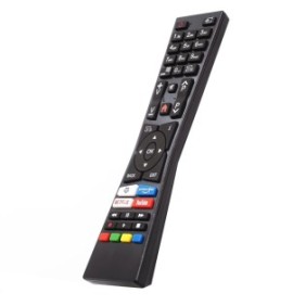 Telecomando TV compatibile JVC, RM-C3337, RM-C3331, 32VFE5100, 43VU3100, smart, Netflix, Youtube, Prime Video, Bocu Remotes®, nero, batterie incluse