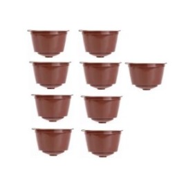 Set 9 capsule caffè ricaricabili, lavabili 9g/40 ml, marca LRTM, marrone, compatibili con Dolce Gusto - Circolo, Genio2, Mini, Mini Me, Melody