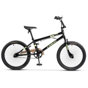 BMX Bike Jumper da 20" C2017A, manubrio girevole a 360 gradi, 4 picchetti inclusi, freno C, colore nero/verde
