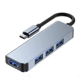 Hub 4n1, IFUFR, USB 3.0/USB-C, Grigio