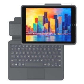 Cover con tastiera illuminata e trackpad ZAGG Pro Keys per Apple iPad 10.2" gen. 9/8/7, grigia