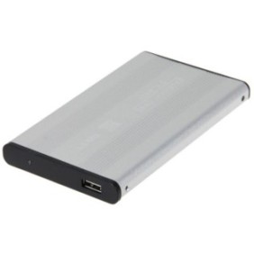 Case, 1Tech, Alluminio, Per disco rigido, 2.5", SATA, USB 2.0, Grigio