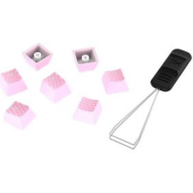 Kit pulsanti tastiera gaming HyperX Pudding White PBT, layout USA, rosa