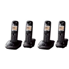 Telefono cordless DECT, Panasonic con 4 ricevitori, 2 pezzi KX-TG2512FXT