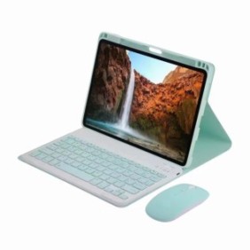 Cover per tastiera e mouse wireless, Bluetooth, Sigloo, compatibile con tablet Xiaomi Mi Pad 5, Mi Pad 5 Pro, verde chiaro