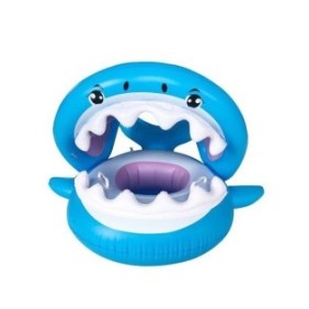 Piscina gonfiabile per bambini, Blu, modello Shark, 90 cm, Flippy