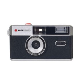 Fotocamera con pellicola AgfaPhoto 35 mm, flash, nera