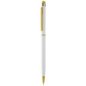 Pennino per tablet, telefono o laptop con touch screen, con punta della penna, bianco con giallo, ELV-BBL7468