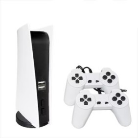 Console per videogiochi, connettività wireless, con 2 controller wireless, con 200 giochi integrati, bianca