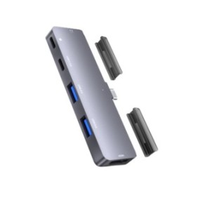 Adattatore IKATAK 6 in 1, sì da USB-C a HDMI 4k 30HZ, 2 x USB 3.0, audio, 2 x USB-C, compatibile con Apple iPad Pro