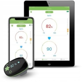 Dispositivo per il monitoraggio del sonno, Wellue, Bluetooth integrato, 38x30x27 mm, Nero/Verde