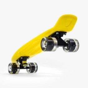 Skateboard, penny board, SMJ sport, BS-2206PL, giallo, LED, PP, carbonio ABEC-5, 100 kg