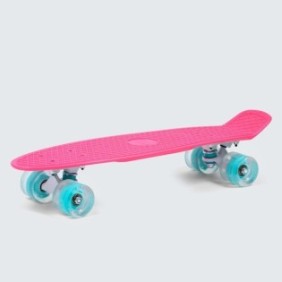 Skateboard, penny board, SMJ sport, BS-2206PL, rosa, LED, rosa, 100 kg