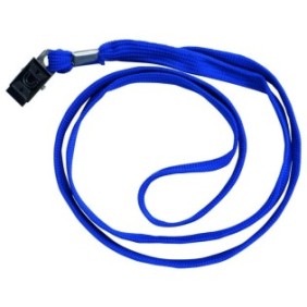 Cordone tessile con clip DONAU, lunghezza 46 cm, blu