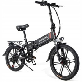 Bicicletta elettrica, SAMEBIKE, Alluminio, 7 velocità, Nera