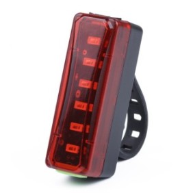 Luce per bicicletta LED, Interlook, Plastica, Cavo USB incluso, Nero/Rosso