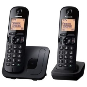 Telefono fisso con 2 ricevitori, Panasonic, Nero