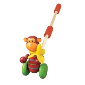 Giocattolo da spingere con la scimmia, Orange Tree Toys
