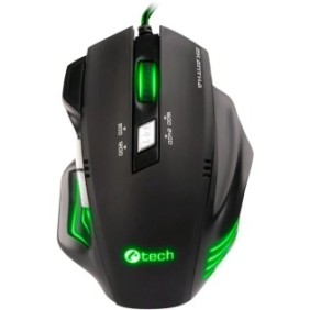 Mouse da gioco c-tech AKANTHA GM-01G, 2400 dpi, 6 pulsanti, Nero
