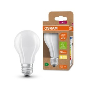 Lampadina LED Osram Glow Frost A40, E27, 2,5W (40W), 525lm, luce calda (3000K), classe energetica A
