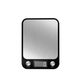 Bilancia da cucina elettronica, Fino a 10 kg., display LCD, 7 unità di misura, Colore grigio
