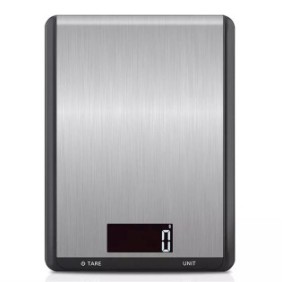 Bilancia da cucina elettronica, Fino a 10 kg., display LCD, 7 unità di misura, Silver