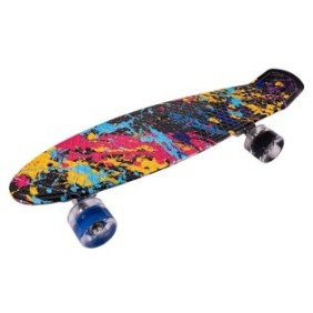 Skateboard multicolore con ruote leggere, 56 cm x 15 cm, MalPlay 110185