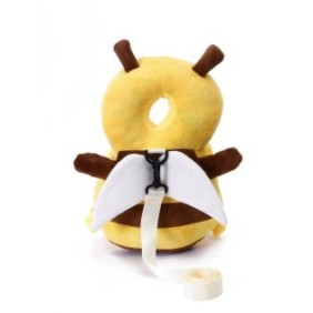 Zaino protettivo per bambini anti-impatto, Zola®, con imbracatura, fantasia api, materiale morbido, giallo, 30x20x4 cm