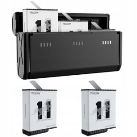 Caricabatterie rapido con 2 batterie per GoPro 11 10 9, Telesin