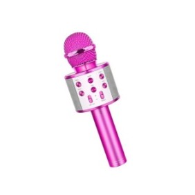 Microfoni karaoke per bambini con Bluetooth, altoparlanti integrati, wireless, USB rosa