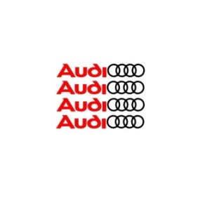 Set di adesivi per auto - maniglie delle porte - Audi, rosso-nero, 13x2 cm