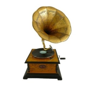 Grammofono quadrato, legno, marrone, H 66