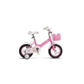 Bicicletta per bambini 2-4 anni Velors V1202B, Roote da 12 pollici, Freno a V anteriore/posteriore, Ruote ausiliarie, Rosa/Bianco