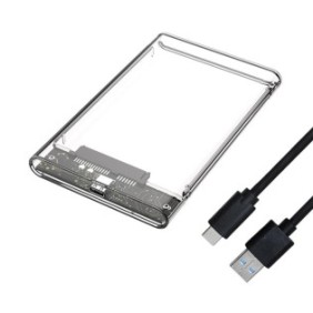 Custodia NUODWELL per HDD/SSD esterno da 2,5", con SATA e USB 3.1, compatibile con spessore 7 mm/9,5 mm, velocità di trasmissione 6 Gbps, supporto Windows Vista/7/8/10/ MacOS 9.1 o superiore /sistema Linux, 2 TB guidabile, trasparente