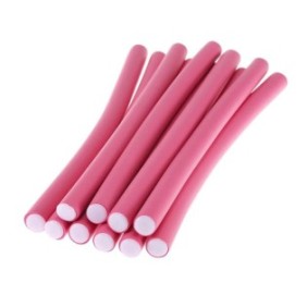 Set di 10 bigodini flessibili per capelli asciutti-bagnati, n. 1, rosa, SUPER TRENDS®