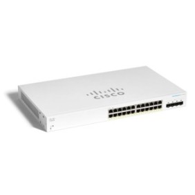 Switch 220, Cisco, 24 RJ45, 1000 Mb/s PoE, 4 SFP+, bianco