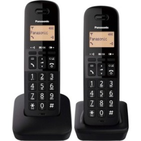Telefono Dect Panasonic KX-TGB612FXB, doppio, 2 ricevitori, ID chiamante, Nero