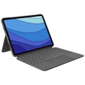 Custodia Logitech Combo Touch con tastiera e trackpad rimovibili per iPad Pro 11 pollici gen 1-4, Regno Unito, Grigio