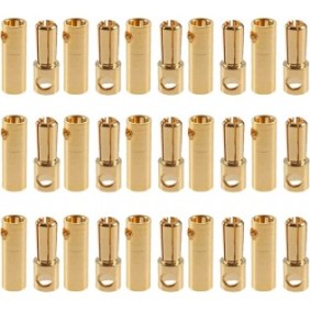 Set di 15 connettori banana ESC maschio-maschio da 5,5 mm per batteria o motore modello RC, cornici dorate