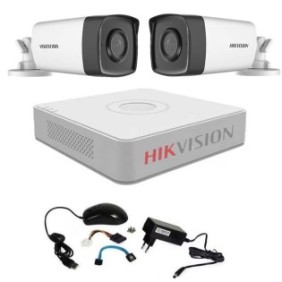 Sistema di telecamere di videosorveglianza Hikvision Turbo HD 1080P con 2 telecamere Hikvision IR 40m, vista Internet