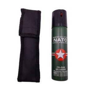 Peperoncino spray IdeallStore®, Military Defense, disperdenti, autodifesa, 90 ml, verde